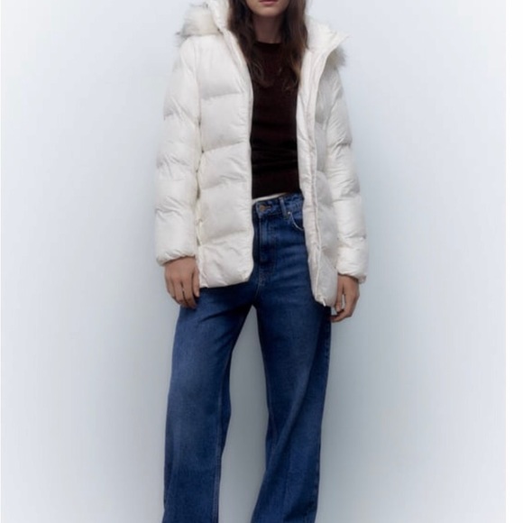 ZARA NEW REMOVABLE HOOD WATER AND WIND PROTECTION PUFFER JACKET. SIZE LARGE. - Picture 5 of 6